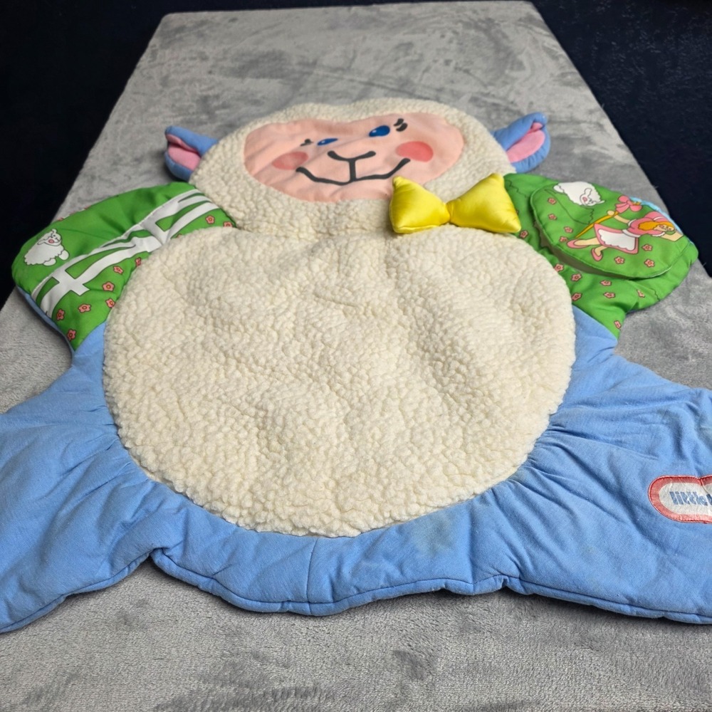 Vintage 1992 Little Tikes Fluffy Lamb Quilt Baby Play Mat Tummy Time Toy